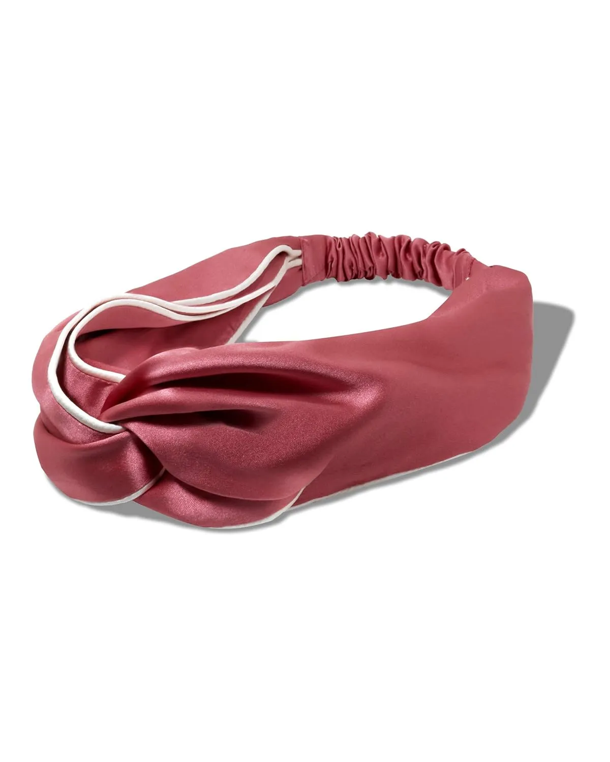 Sonix Headband, Silk Knot Twisted Headband - Dusty Mauve/Cream