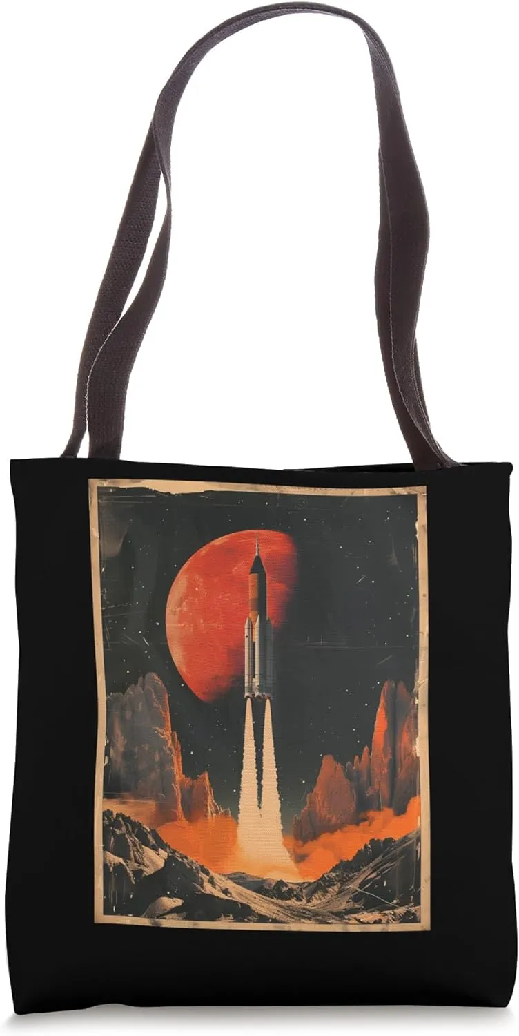 Space Launch Poster Collage Collagewave Travel Graphic Tote Bag