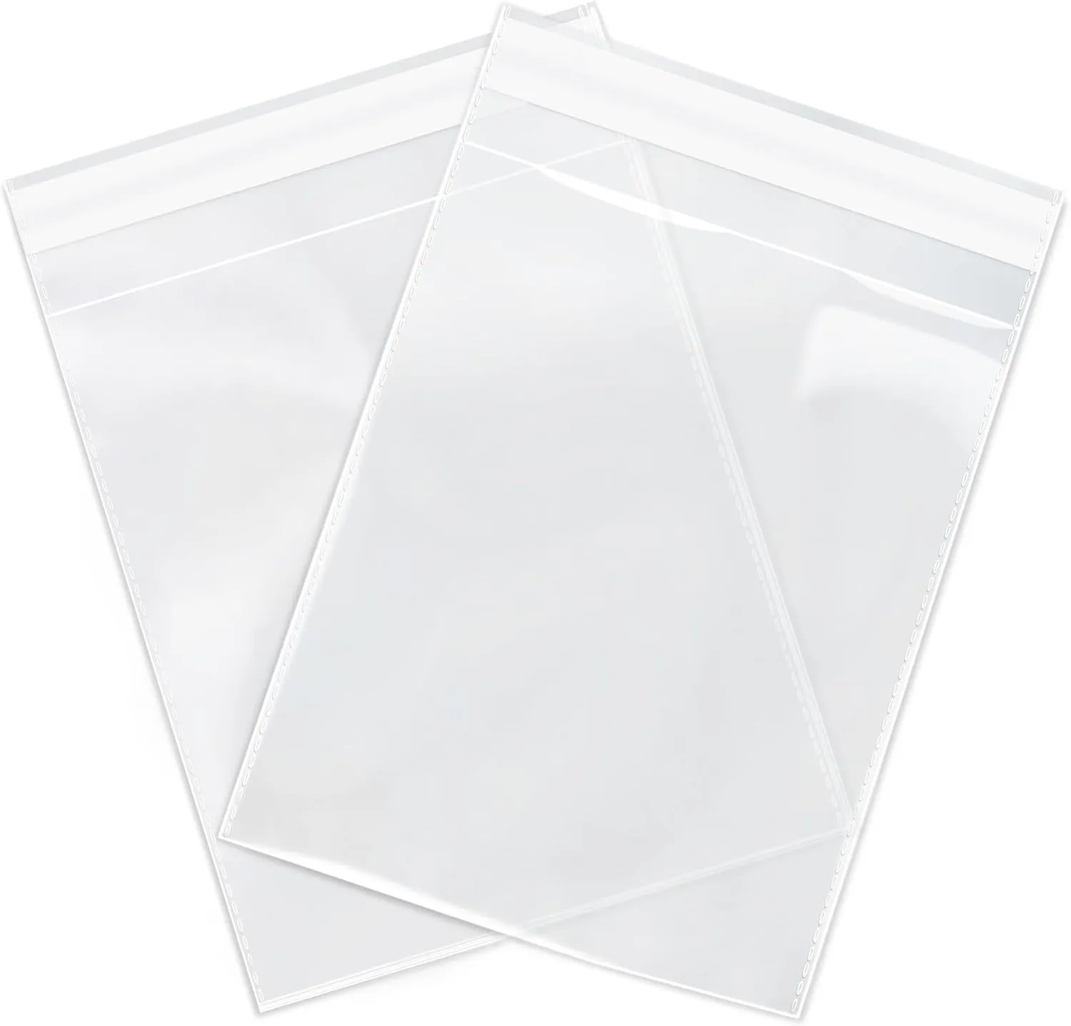 Spartan Industrial - 10" X 13" (100 Count) Crystal Clear Resealable Cello Poly Bags for Packaging, Clothing & T Shirts - Self Seal & Reinforced