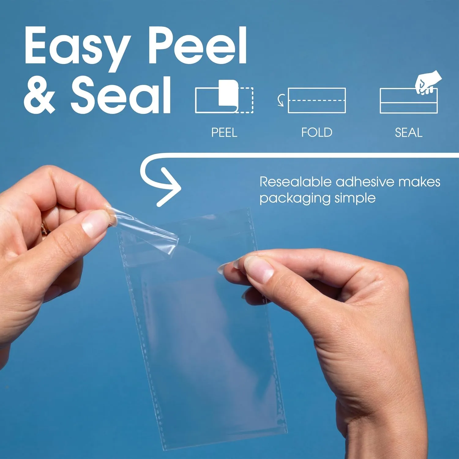 Spartan Industrial - 10" X 13" (100 Count) Crystal Clear Resealable Cello Poly Bags for Packaging, Clothing & T Shirts - Self Seal & Reinforced