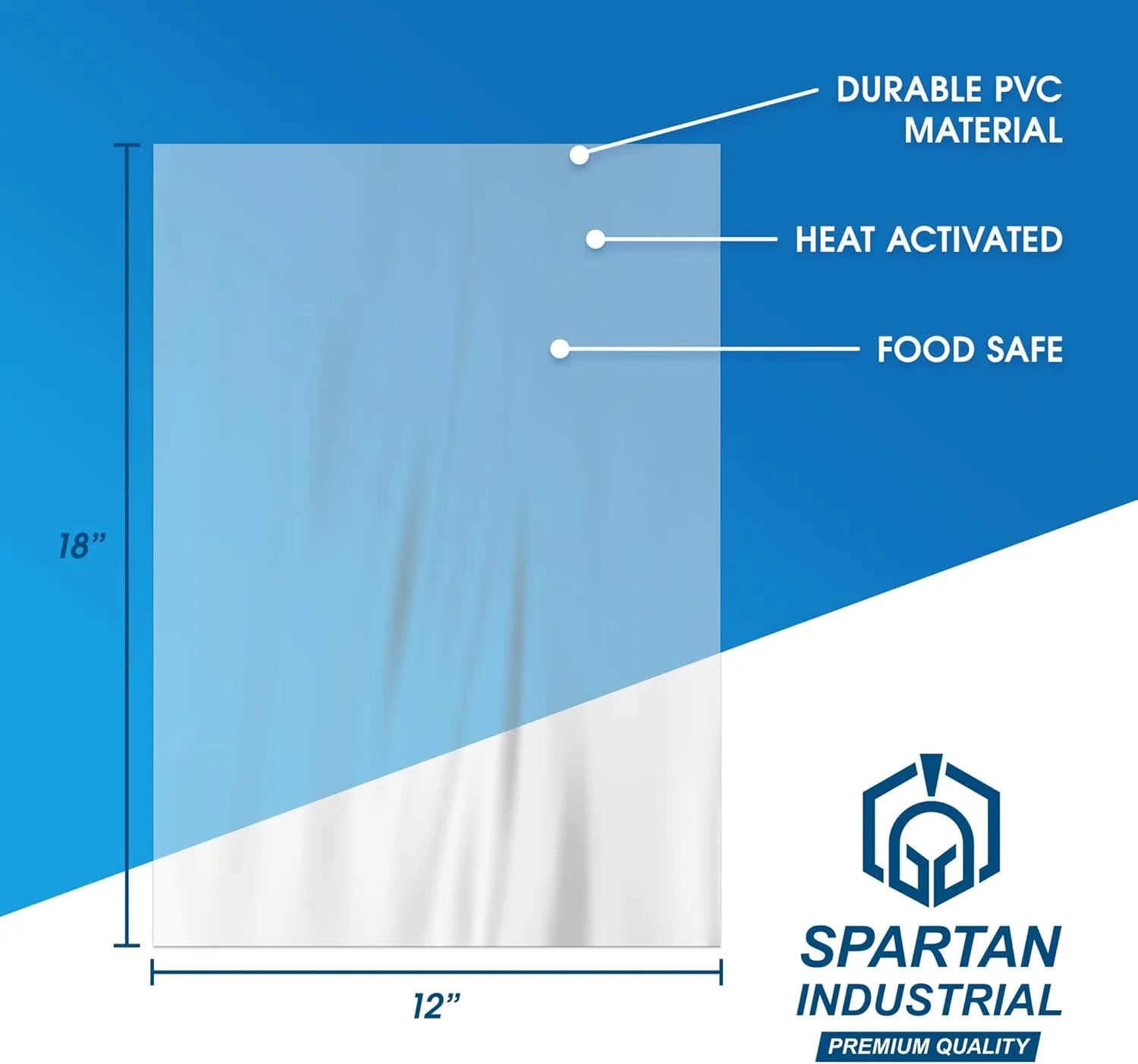 Spartan Industrial - 12" X 18" Large Shrink Wrap Bags - Pack of 500 Shrink Wrap for Baskets, Handmade Goods, Bottles, and More