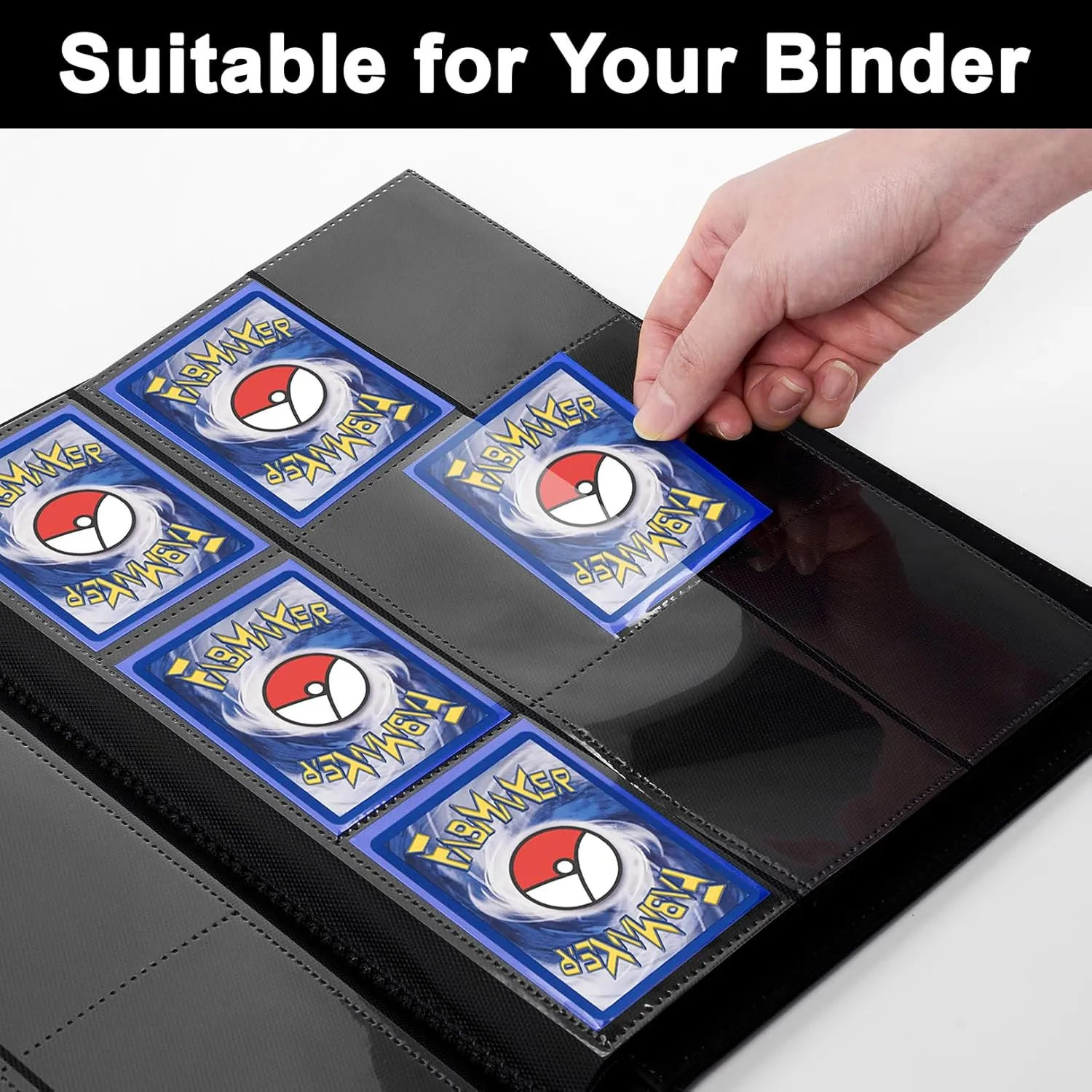 Standard Black MTG Card Sleeves 500 Pack, Card Protectors Sleeves Matte Back Finish, Perfect Shuffling - Protect All Your Trading Cards, TCG Cards & Sports Cards by Fabmaker, Never Tear 66x91mm