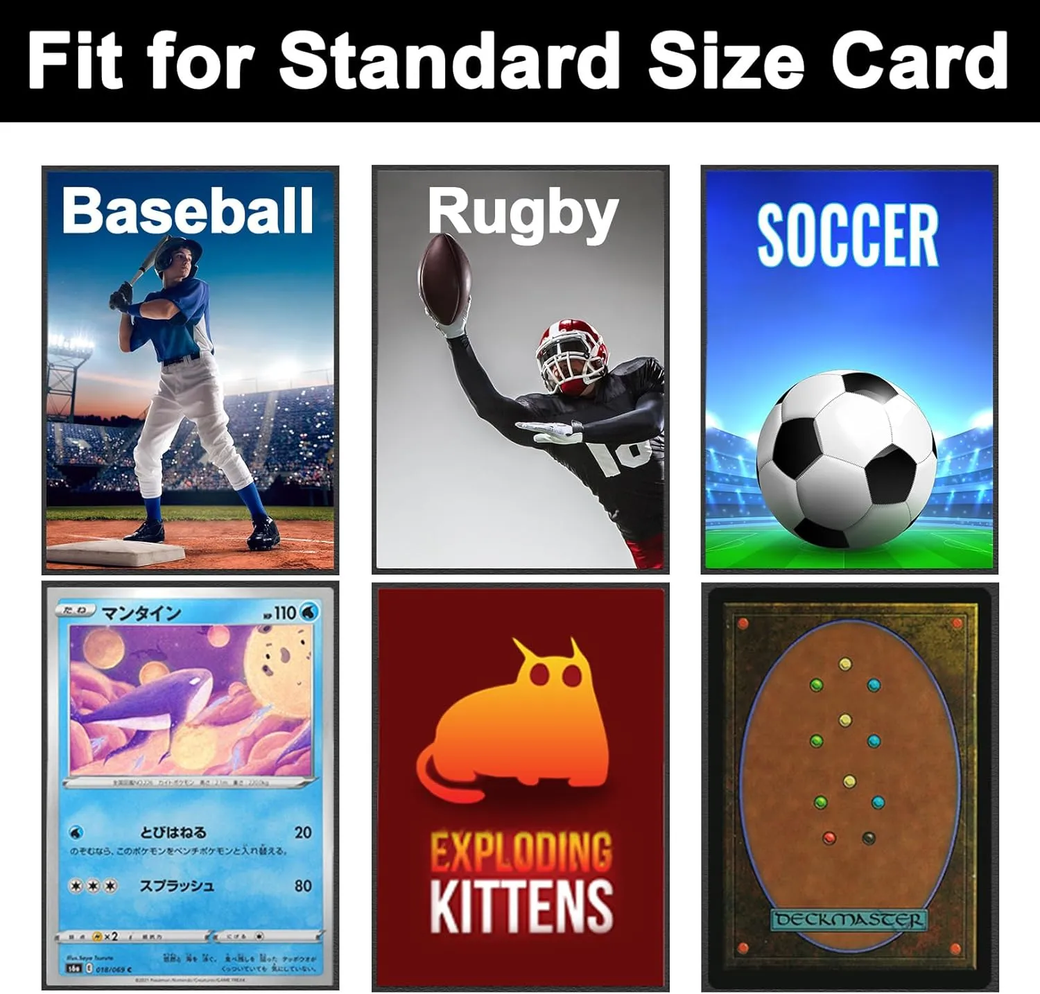 Standard Black MTG Card Sleeves 500 Pack, Card Protectors Sleeves Matte Back Finish, Perfect Shuffling - Protect All Your Trading Cards, TCG Cards & Sports Cards by Fabmaker, Never Tear 66x91mm