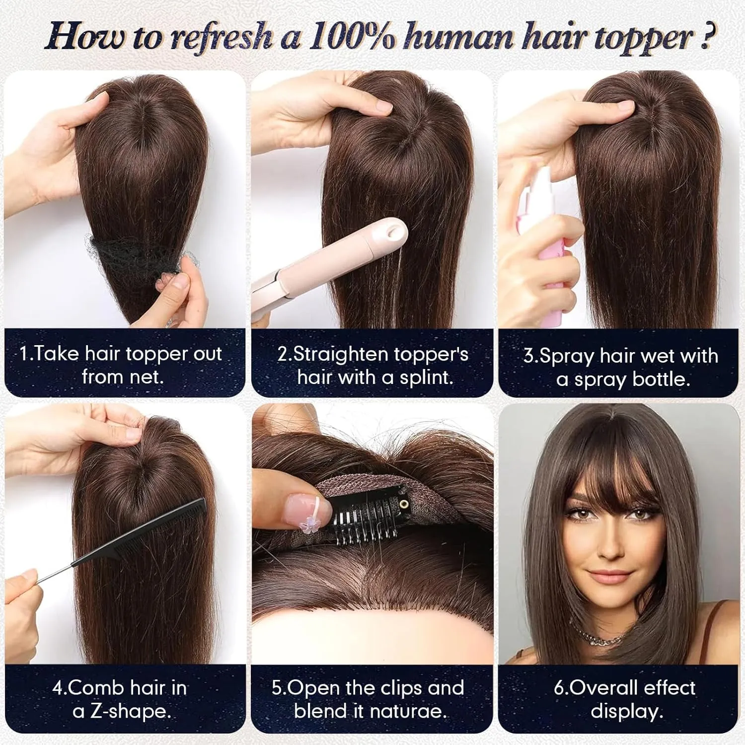 starluck Hair Toppers for Women with Bangs, 5"*5.5"Large Coverage Ombre Blonde Mix Brown 100% Real Human Hair,Cover Gray HairRoots,Best Hairtoppers for ThinHair