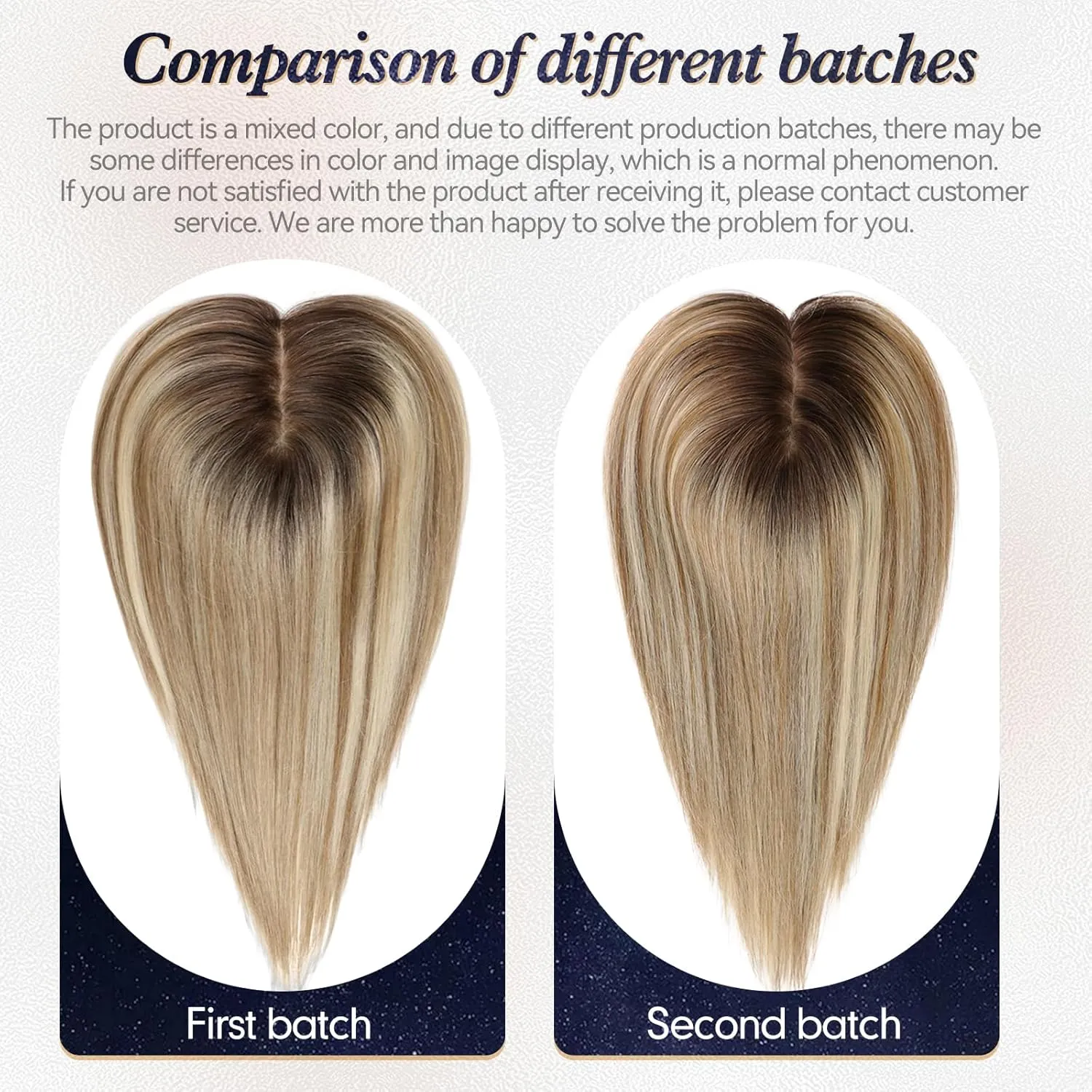 starluck Hair Toppers for Women with Bangs, 5"*5.5"Large Coverage Ombre Blonde Mix Brown 100% Real Human Hair,Cover Gray HairRoots,Best Hairtoppers for ThinHair