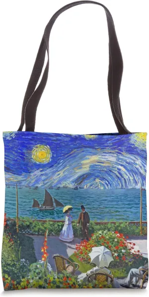 Starry Night Garden At Sainte Adresse Impressionist Painting Tote Bag