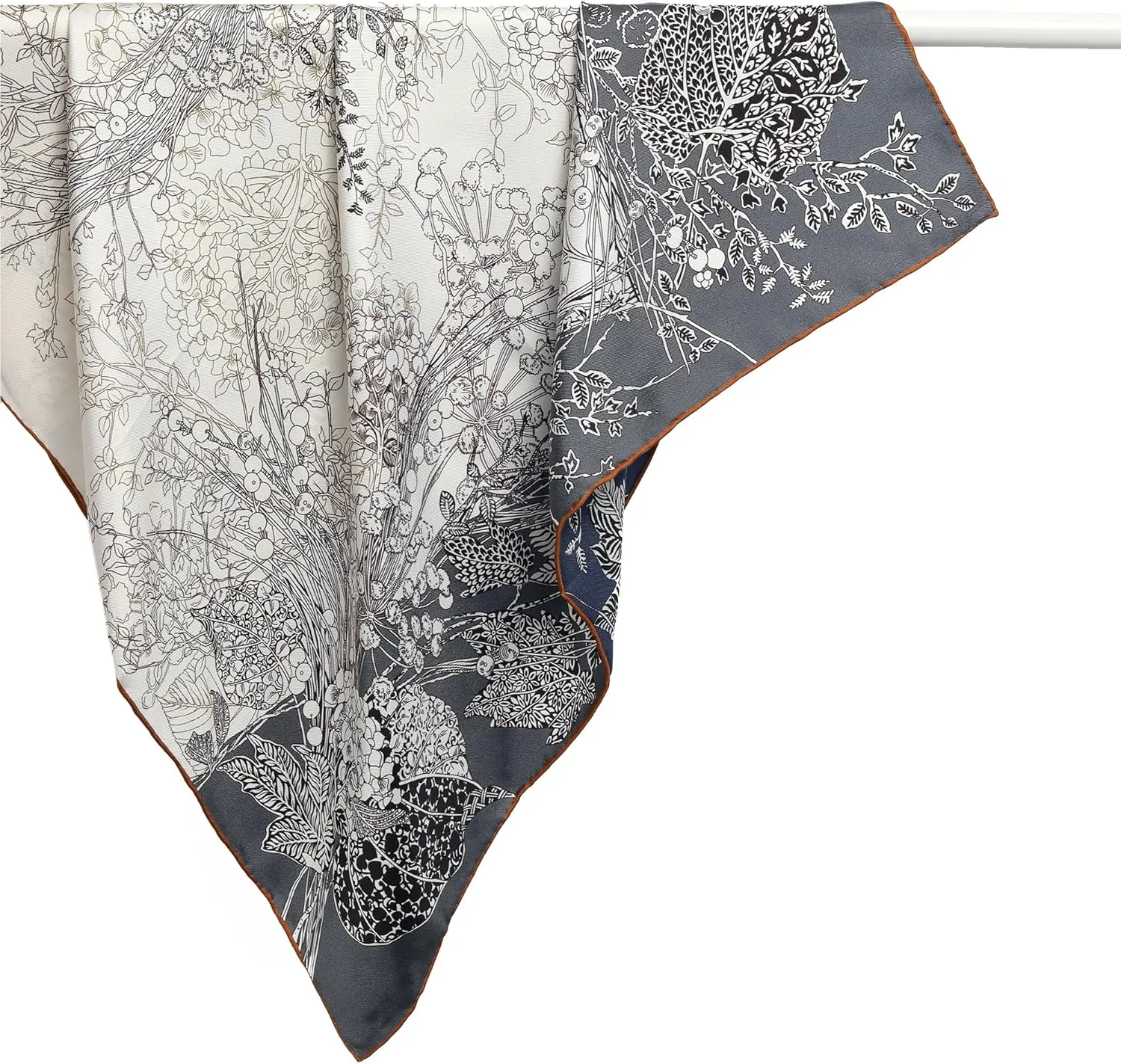 STARWHISPER 100% Pure Mulberry Silk Scarf-27''x27'' 14MM Double-Sided Printed Pure Silk Twill Scarf for Women Square Scarf