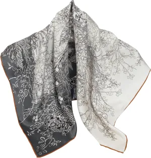 STARWHISPER 100% Pure Mulberry Silk Scarf-27''x27'' 14MM Double-Sided Printed Pure Silk Twill Scarf for Women Square Scarf