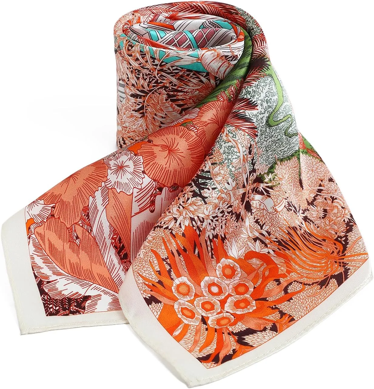 STARWHISPER 100% Pure Mulberry Silk Square Scarf-27''x27 Lightweight Hair Scarves Headscarf Night Sleeping with Gift Packed