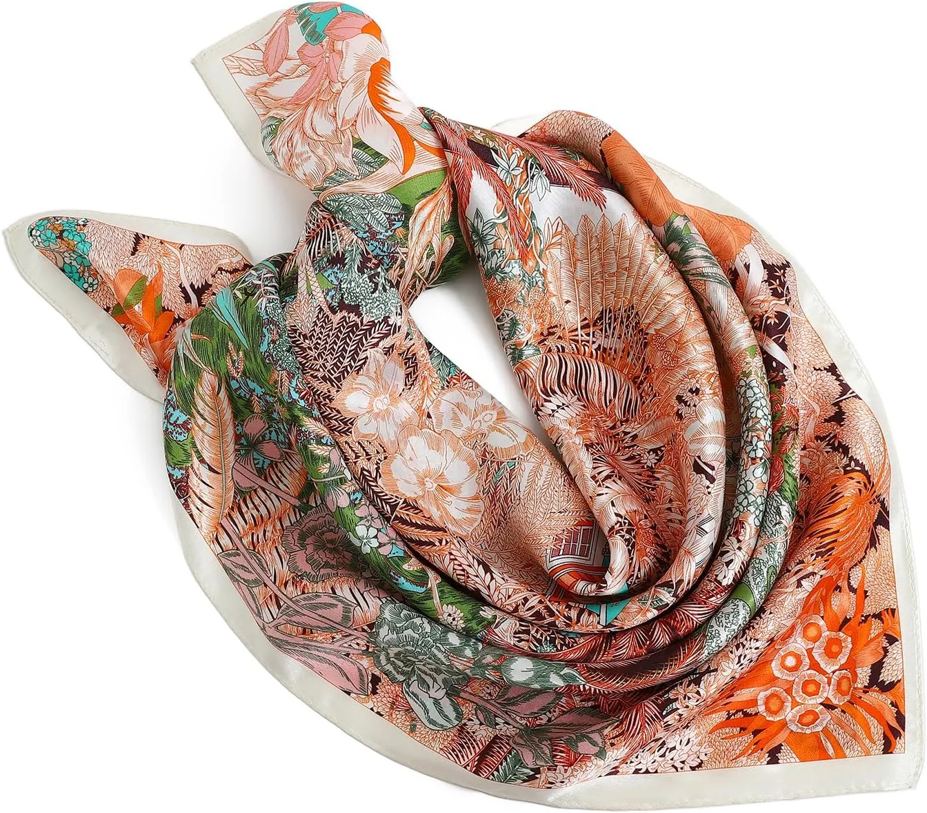 STARWHISPER 100% Pure Mulberry Silk Square Scarf-27''x27 Lightweight Hair Scarves Headscarf Night Sleeping with Gift Packed