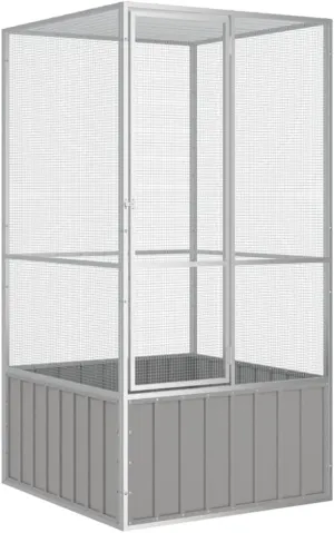 Steel Bird Cage, Large Flight King Bird Cage for Cockatiels African Grey Quaker Amazon Sun Parakeets Green Cheek Conures Pigeons Parrot Bird Cage Birdcage, Gray 43.7"x42.1"x83.3" -AA