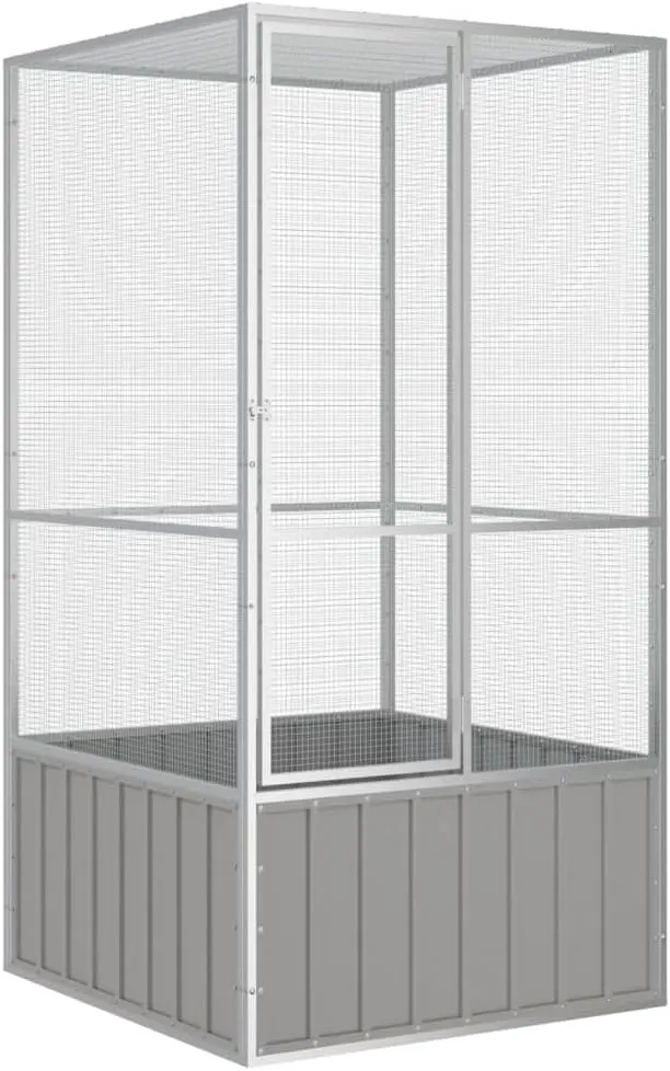 Steel Bird Cage, Large Flight King Bird Cage for Cockatiels African Grey Quaker Amazon Sun Parakeets Green Cheek Conures Pigeons Parrot Bird Cage Birdcage, Gray 43.7"x42.1"x83.3" -AA
