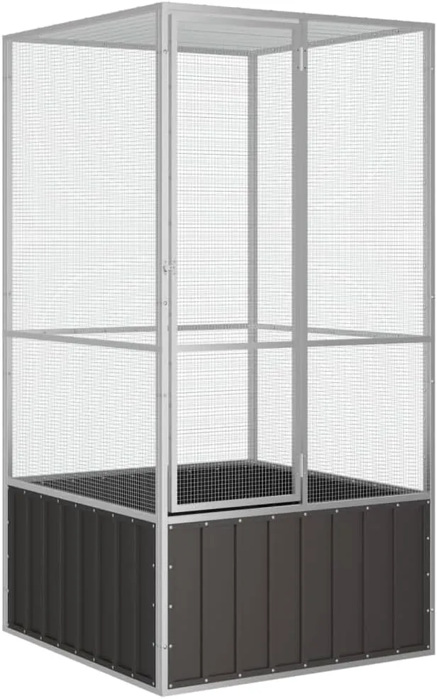 Steel Bird Cage, Large Flight King Bird Cage for Cockatiels African Grey Quaker Amazon Sun Parakeets Green Cheek Conures Pigeons Parrot Bird Cage Birdcage,Anthracite 43.7"x42.1"x83.3" -AA