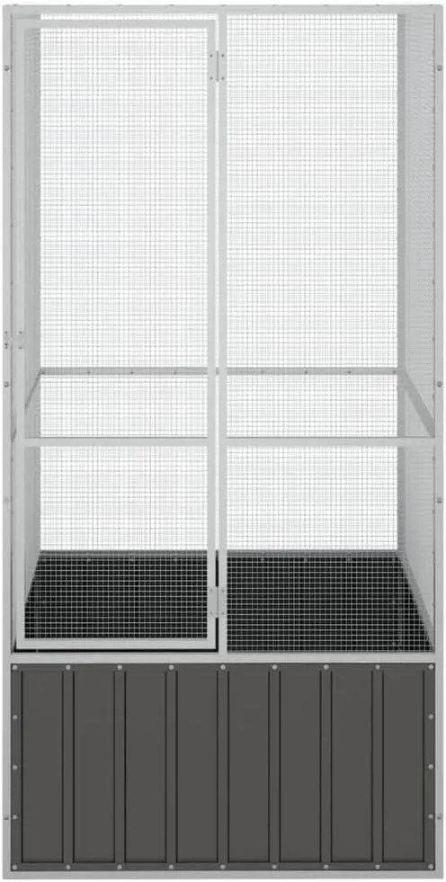 Steel Bird Cage, Large Flight King Bird Cage for Cockatiels African Grey Quaker Amazon Sun Parakeets Green Cheek Conures Pigeons Parrot Bird Cage Birdcage,Anthracite 43.7"x42.1"x83.3" -AA