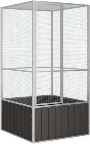 Steel Bird Cage, Large Flight King Bird Cage for Cockatiels African Grey Quaker Amazon Sun Parakeets Green Cheek Conures Pigeons Parrot Bird Cage Birdcage,Anthracite 43.7"x42.1"x83.3" -AA
