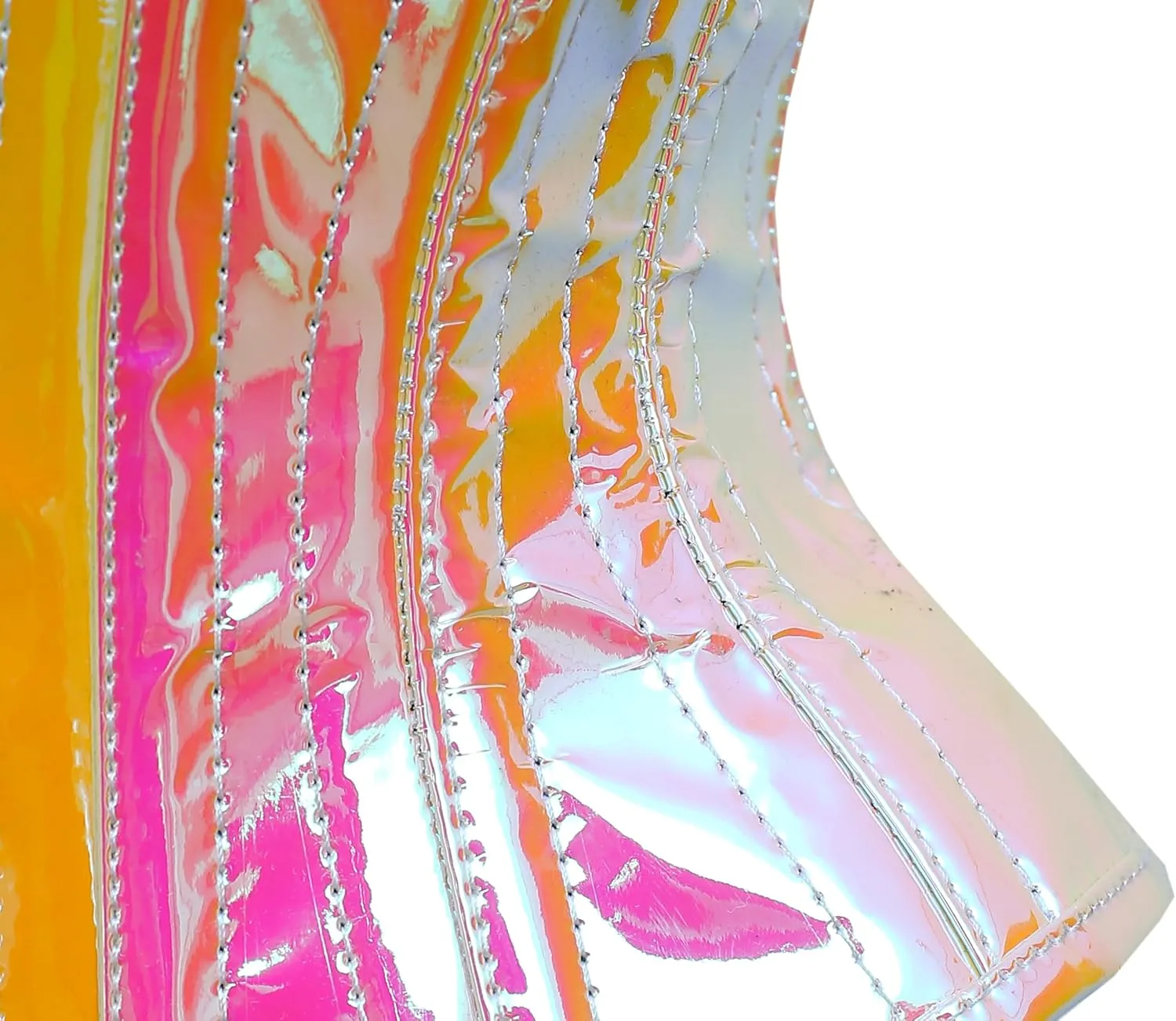 Steel Boned Shiny Holographic & Metallic PVC Corsets Underbust Glamorous Heavy Duty Waist Training Waspie Corsets