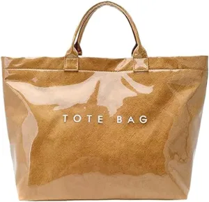 Stellaya Womens Letters Print Tote Bag, PVC Fashion Tote Handbags Shoulder Bag, Stellaya Simple Large Capacity Bag