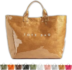 Stellaya Womens Letters Print Tote Bag, Stellaya Tote Bag, PVC Large Kraft Paper Tote Bag for Women