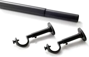 Stockbridge Oil Rubbed Bronze Curtain Rod, 30"-56" Feet, Metallic Solid Pattern
