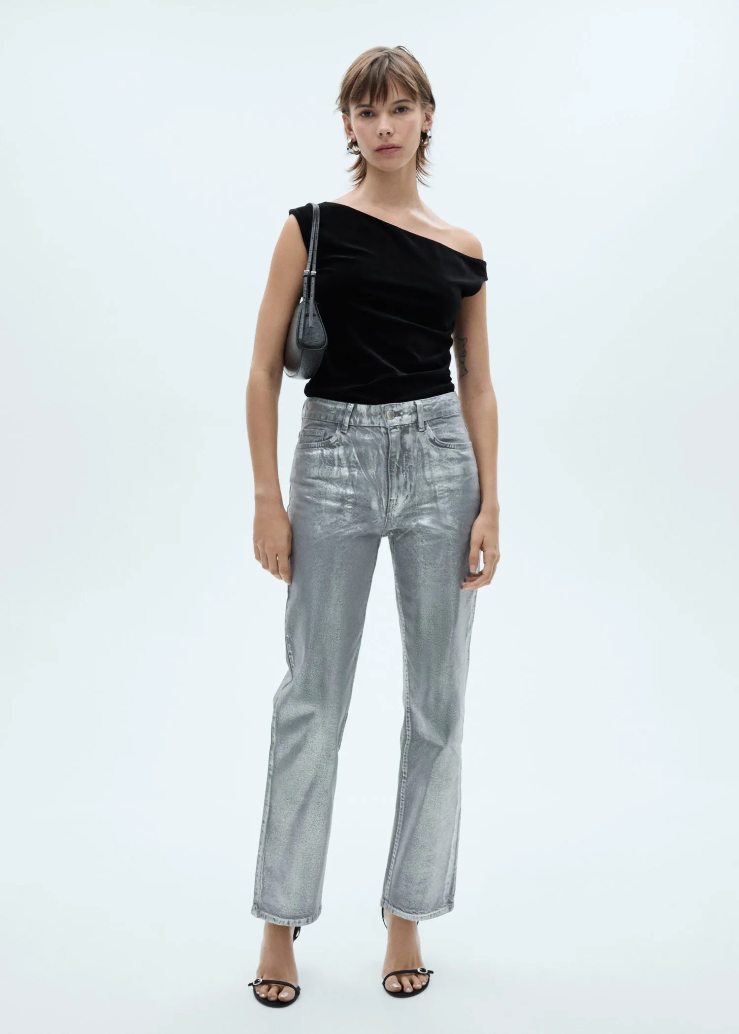 Straight foil jeans - Grey