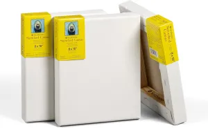 Strathmore 300 Series Gallery Stretched Canvas Pack, 8x10 inch, 3 Pack, Art Canvas for Students Professionals