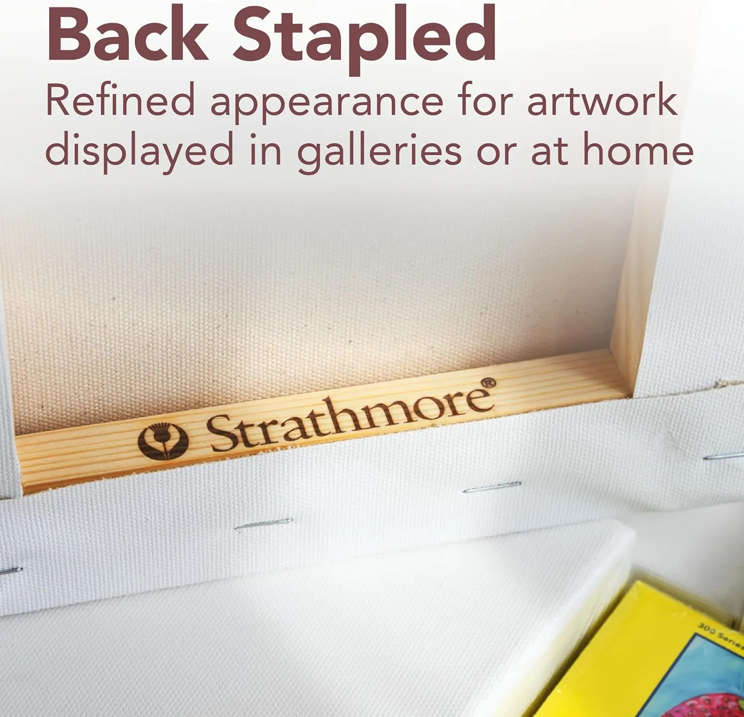 Strathmore 300 Series Stretched Canvas, Gallery Profile, 12x12 inches - Artist Canvas for Oil, Acrylic, Pouring & Mixed Media - 100% Cotton, Triple Primed