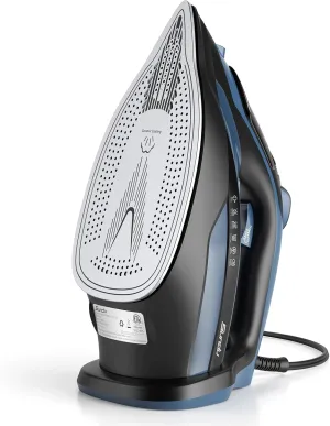 Sundu Steam Iron for Clothes with Rapid Heating Ceramic Coated Soleplate, 1700W with Precise Thermostat Dial, Self-Cleaning, Auto-Off, 15.21oz Water Tank for Home Clothes Ironing Use, Blue