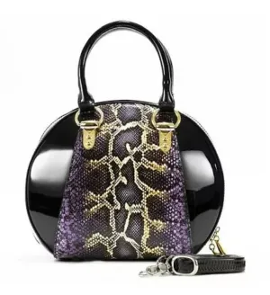 SVETLANA VERSION 2 PYTHON PRINT (BLACK)LEATHER HANDBAG NEW WITH TAGS & DUST BAG