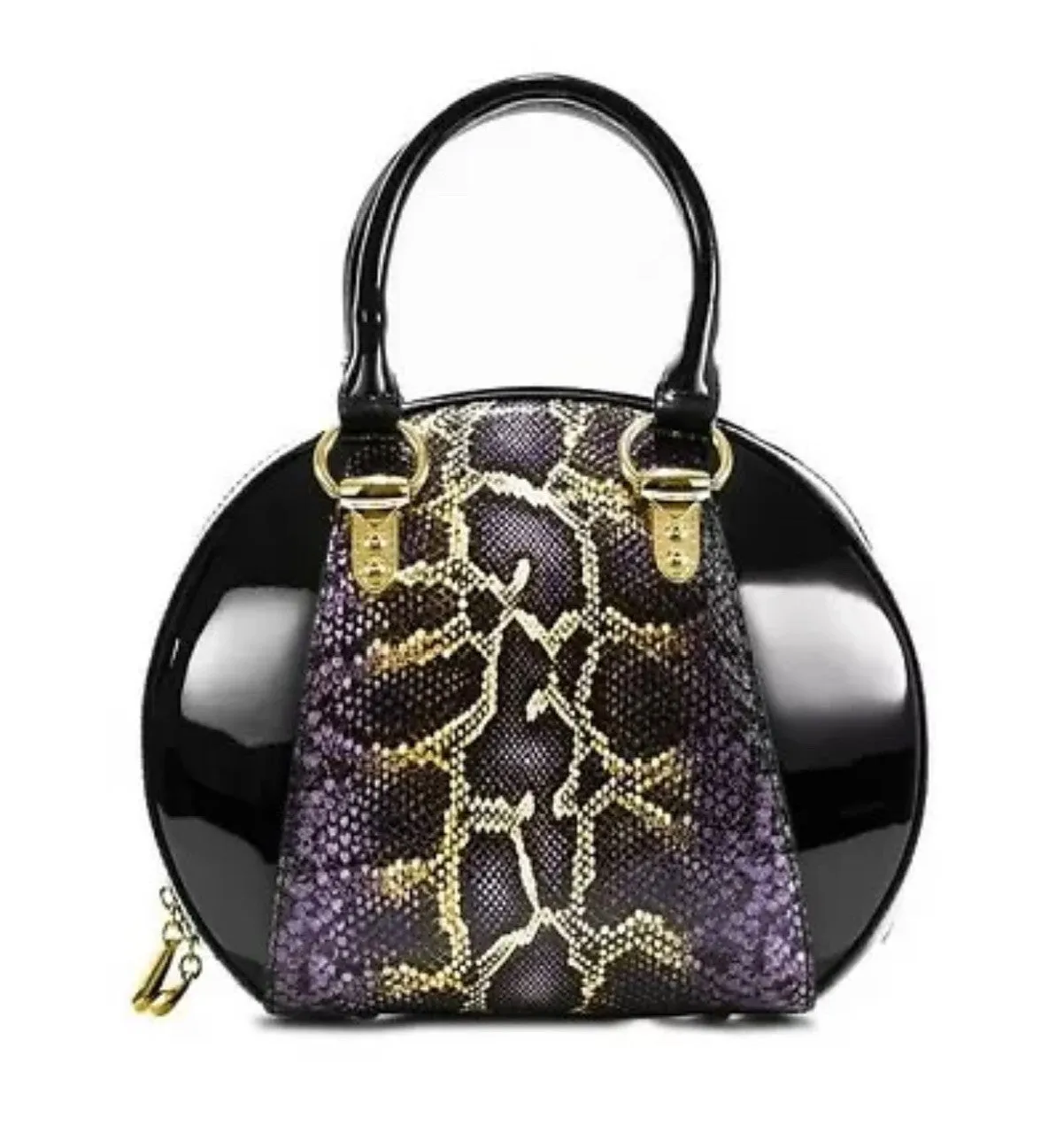 SVETLANA VERSION 2 PYTHON PRINT (BLACK)LEATHER HANDBAG NEW WITH TAGS & DUST BAG
