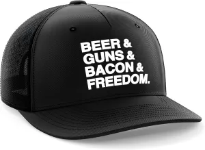 Tactical Pro Supply Trucker Hat - American Flag Hat for Men & Women | Patriotic USA Embossed PVC Flag Trucker Snapback Hats