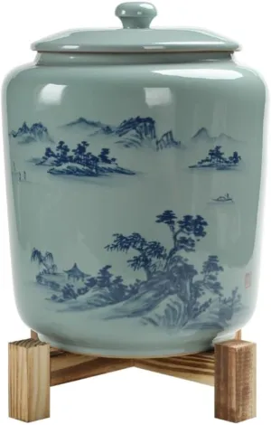 Tea Bag Organizer Tea Storage Container Hand-painted Tea Storage Container Jar Ceramic Sealed Jar Large Capacity Storage Jar Retro Chinese Tea Set Single Jar Tea Organizer