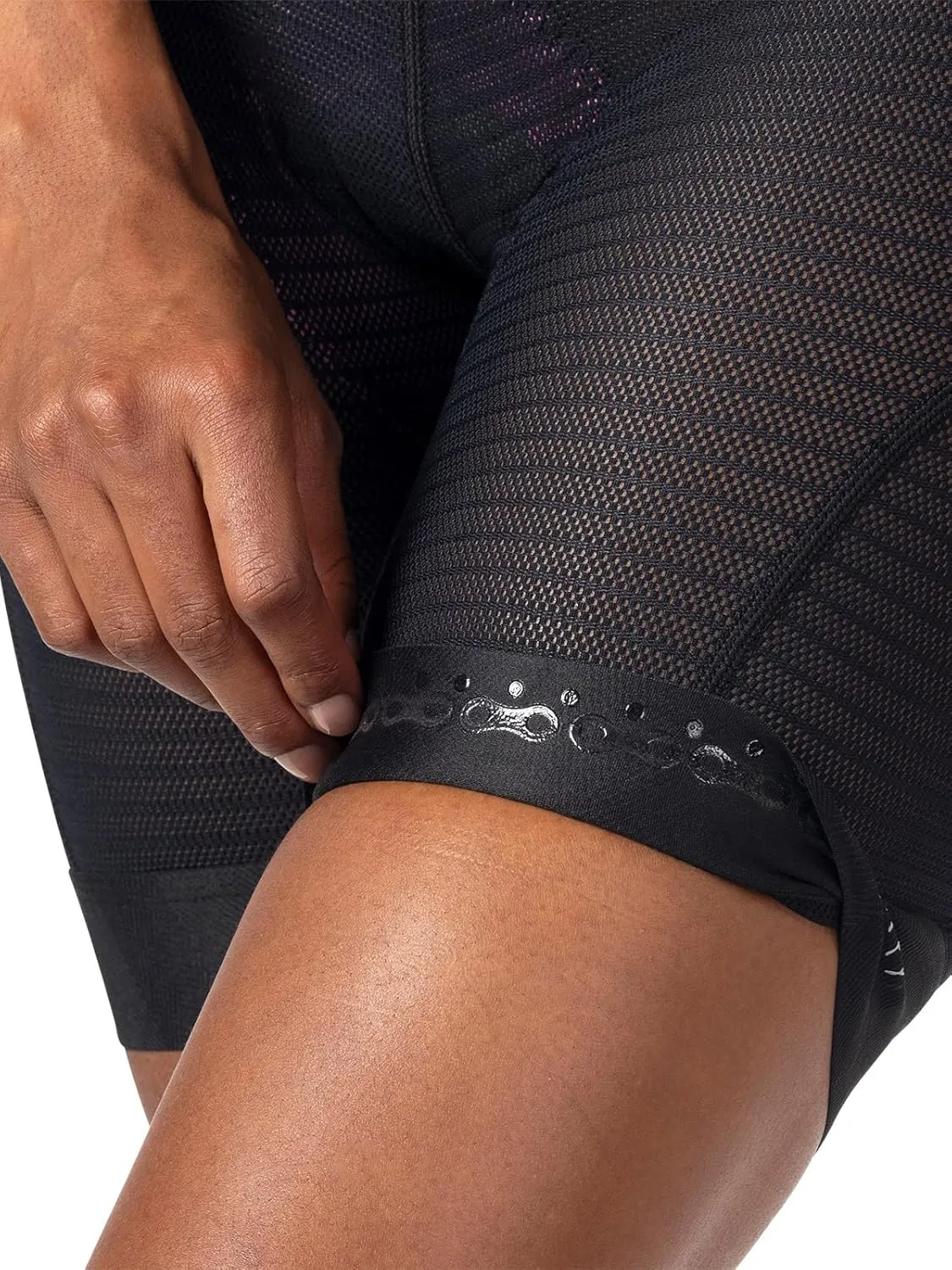 Terry Ultramesh Liner Womens Padded Bike Short Cycling Underwear, Crossover Glamazon Hi-Rise Waistband Silicone Leg Band