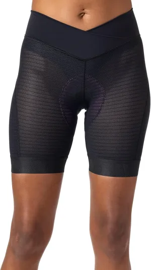 Terry Ultramesh Liner Womens Padded Bike Short Cycling Underwear, Crossover Glamazon Hi-Rise Waistband Silicone Leg Band