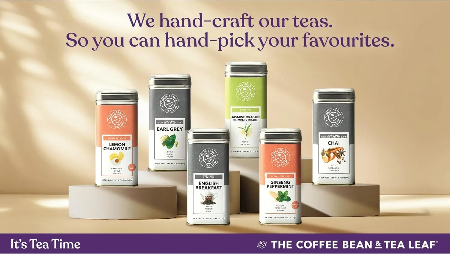 The Coffee Bean & Tea Leaf, Tea, Ginseng Peppermint, Whole Leaf Tea Bags, 20ct