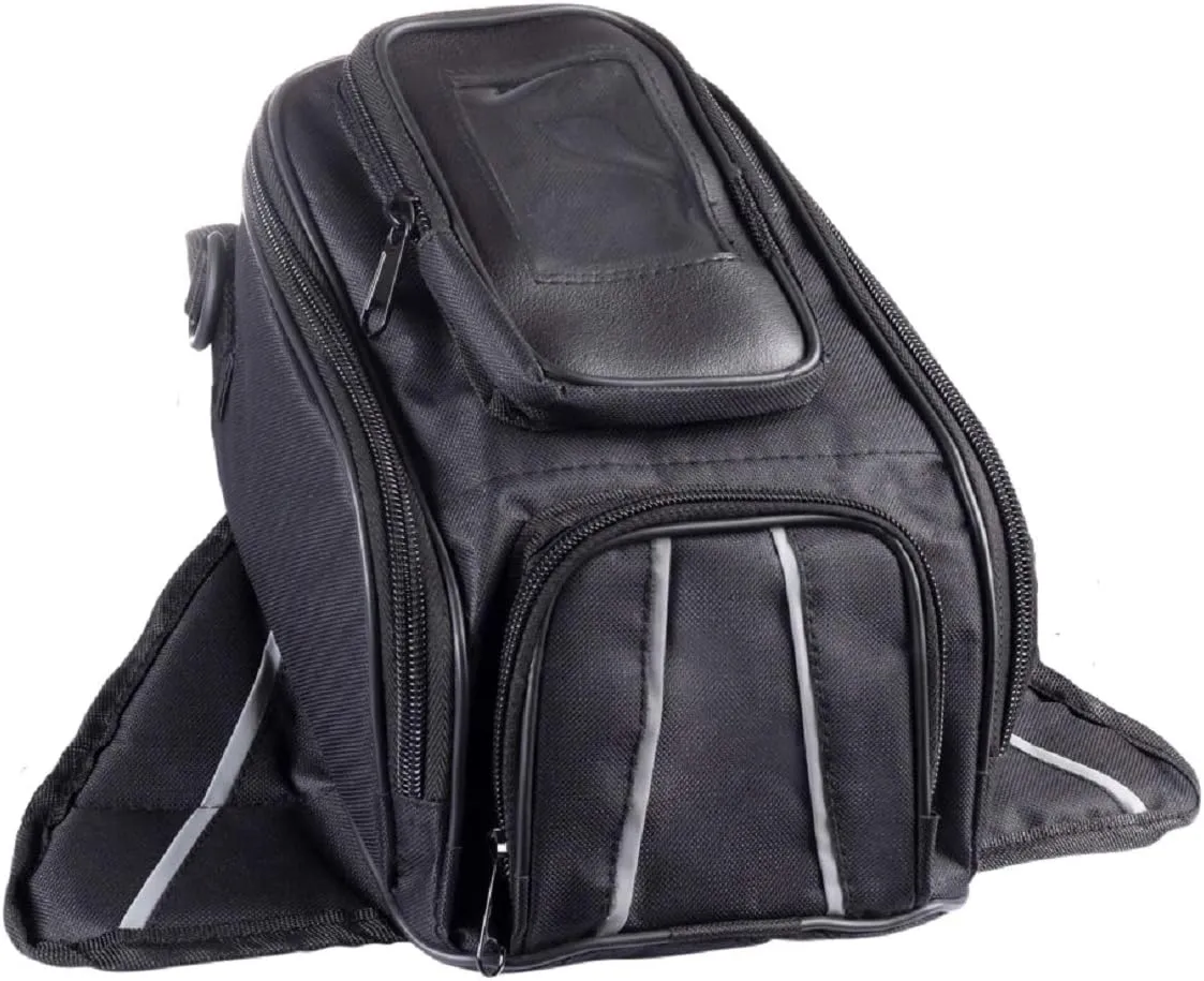 The Nekid Cow | Motorcycle Tank Bag Waterproof with Heavy Duty Strongest Magnetic Gas Tank Bag Black Rain Cover Included