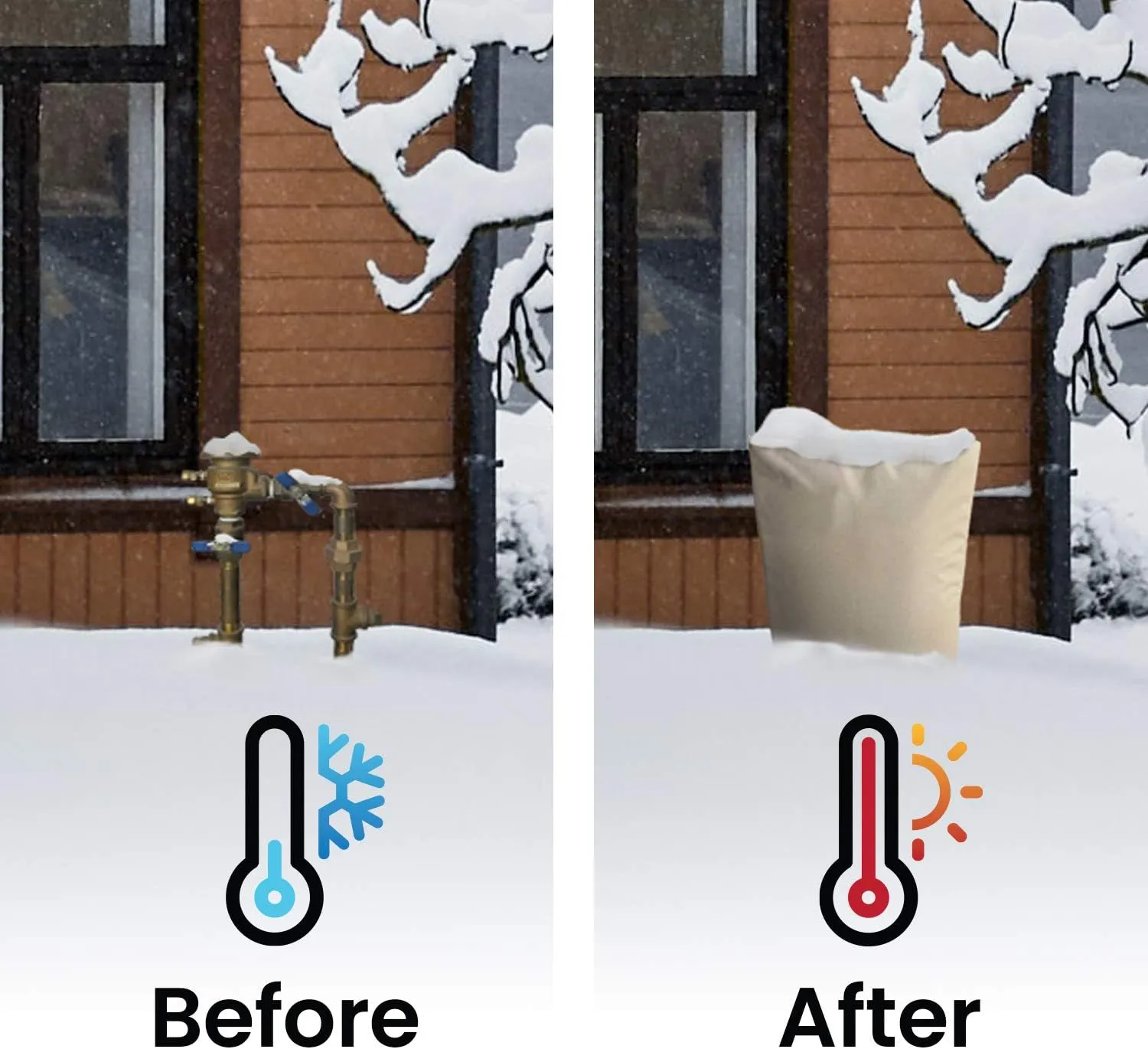 The Original Winter Pipe Insulation Cover (0˚F) - Extra-Thick EVA NBR (UV-Coated) Insulated Backflow Preventer Freeze Protection, Pump Cover, Sprinkler/Well/Valve Head Cover - (16" W X 34" H)