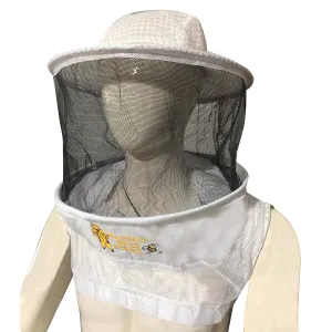 Three Layer Ventilated Beekeeping Veil in Round (White, 3-Layer Hat)