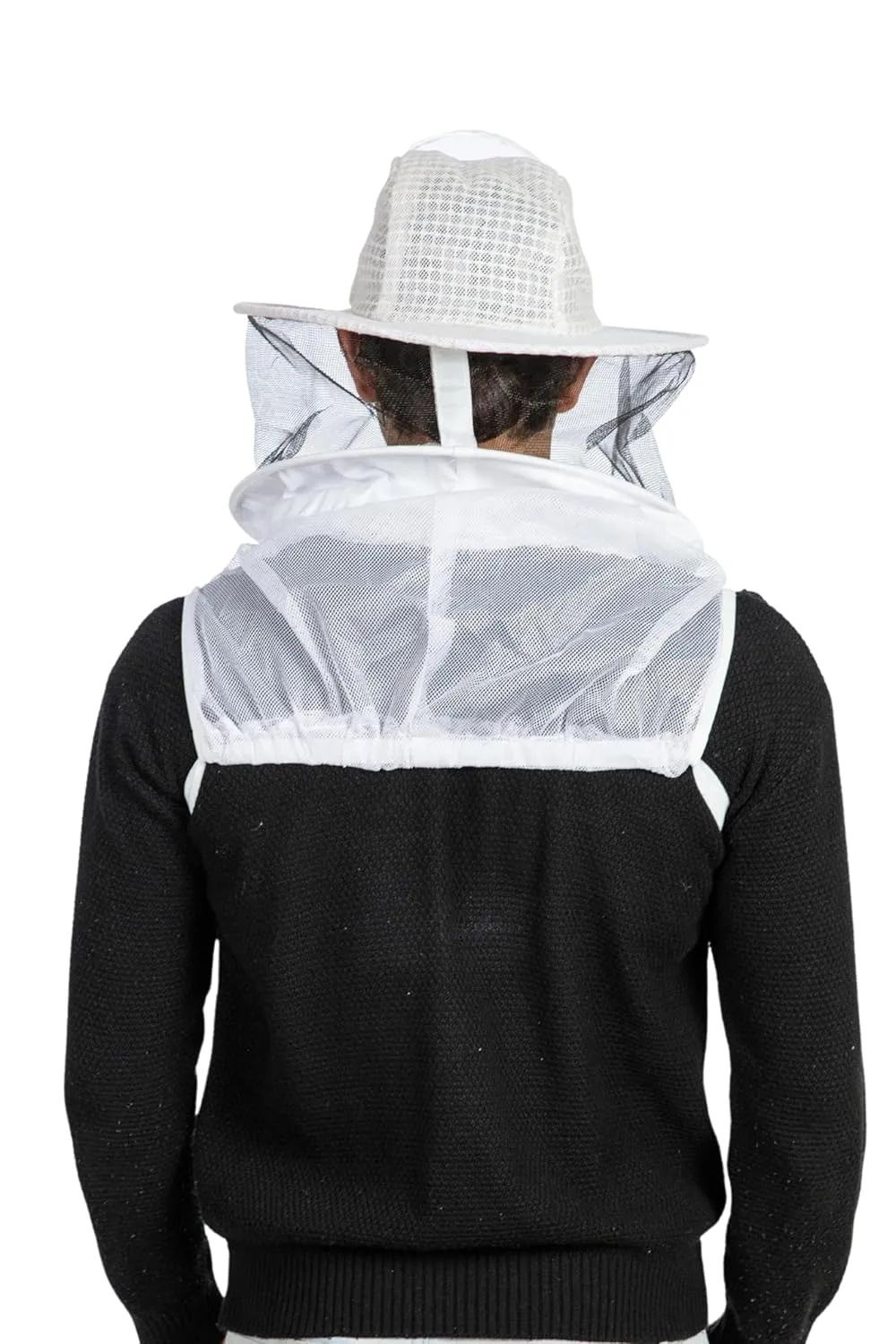 Three Layer Ventilated Beekeeping Veil in Round (White, 3-Layer Hat)