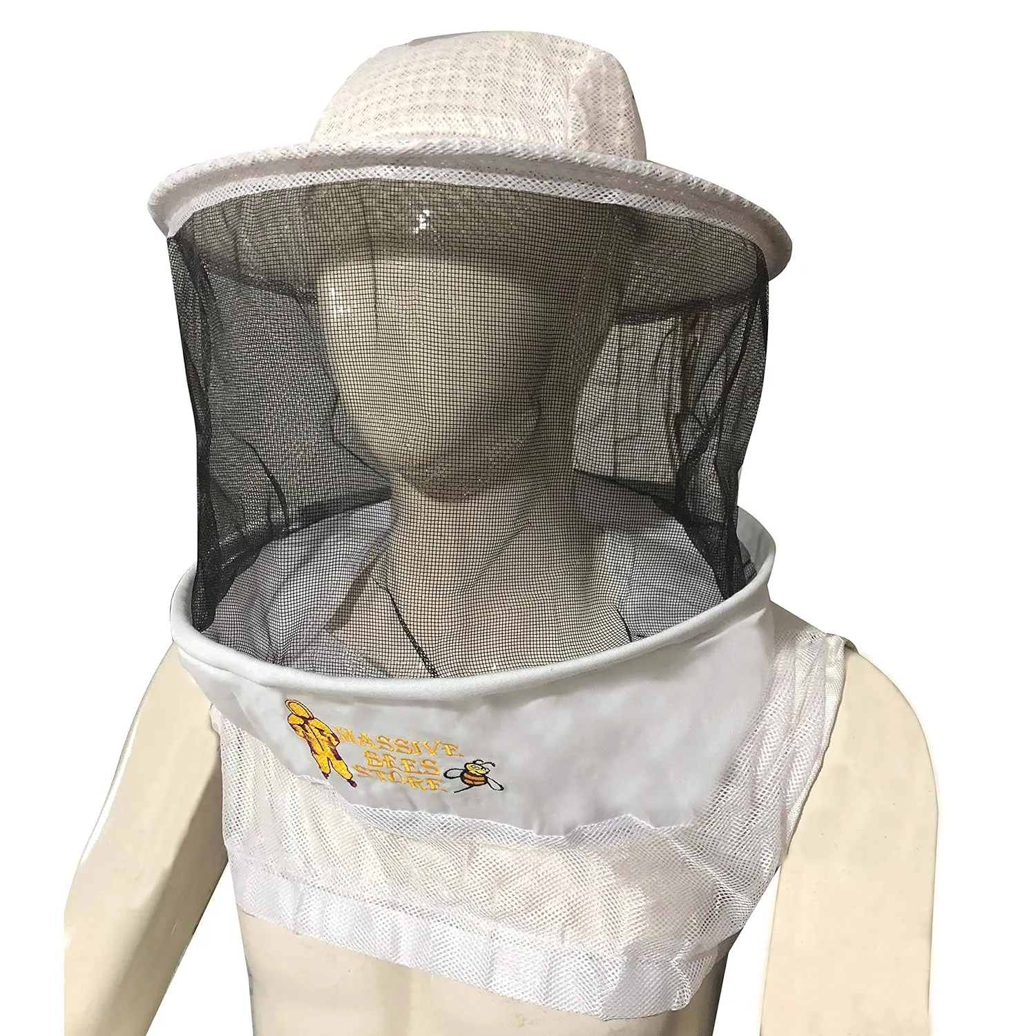 Three Layer Ventilated Beekeeping Veil in Round (White, 3-Layer Hat)