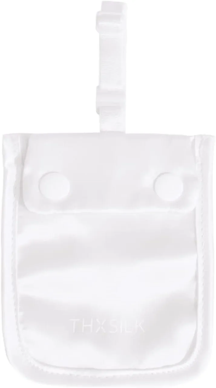 THXSILK Silk Bra Pouch, Hidden Bra Wallet, Travel Secret Undercover for Women, White, One Size