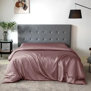 THXSILK Silk Duvet Cover, 100% 7A  Mulberry Silk Comforter Cover, Seamless, Breathable, Easy Care Zipper Closure, 1 Duvet Cover Only - Queen, Purple