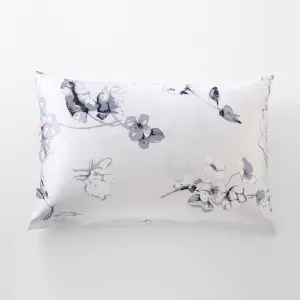 Tim & Tina 100% Pure Mulberry Luxury Silk Satin Pillowcase,Good for Skin and Hair (Toddler/Travel(14"*19"), Flowers(Silver Gray))