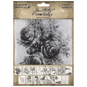 Tim Holtz Idea-ology Collage Paper Serendipity, 30 Pieces