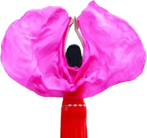 TMZAQH Women Real Silk Belly Dance Veils Silk Hand Scarves Fire Flame Colors