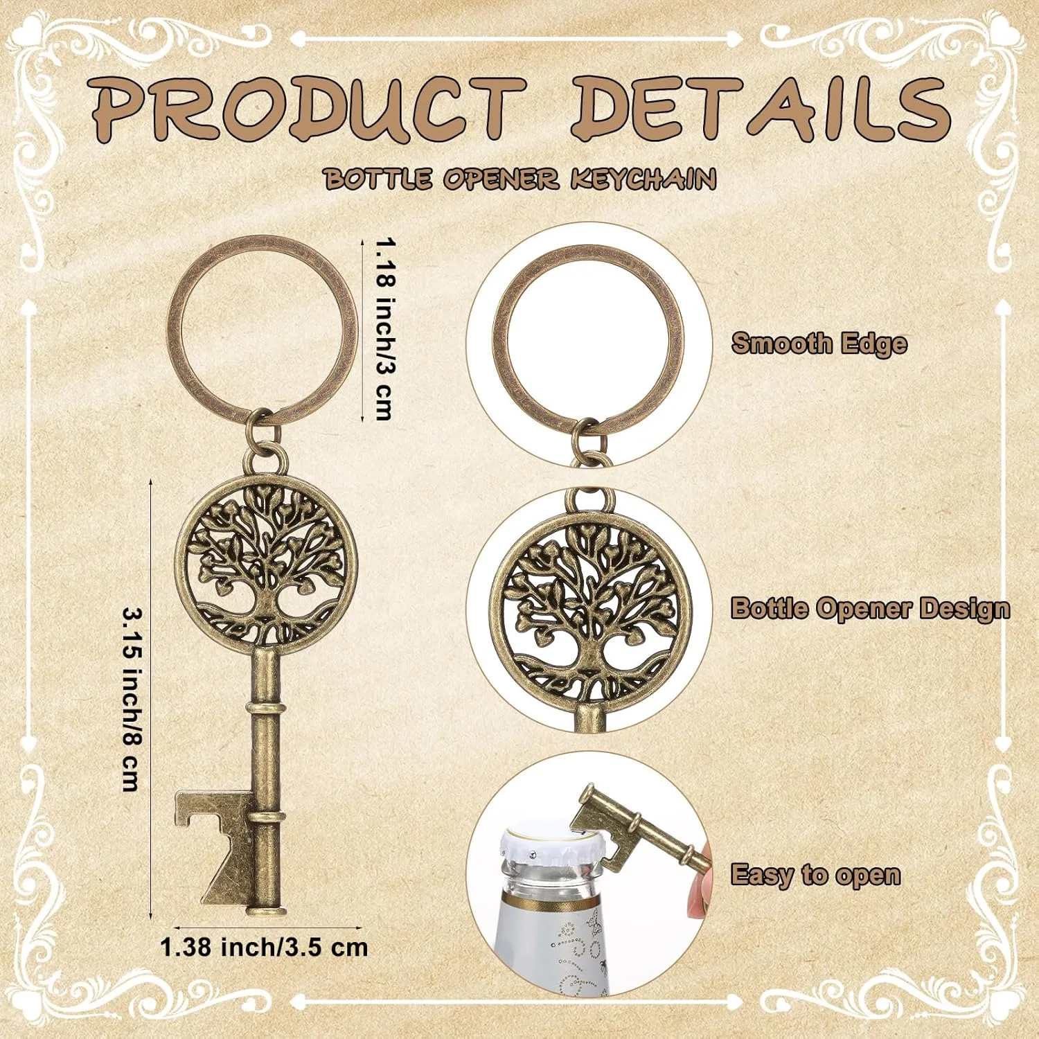 Tondiamo 25 Sets Family Reunion Favors Life Tree Bottle Opener Family Keychain with Remember Our Roots Cards and Organza Bag
