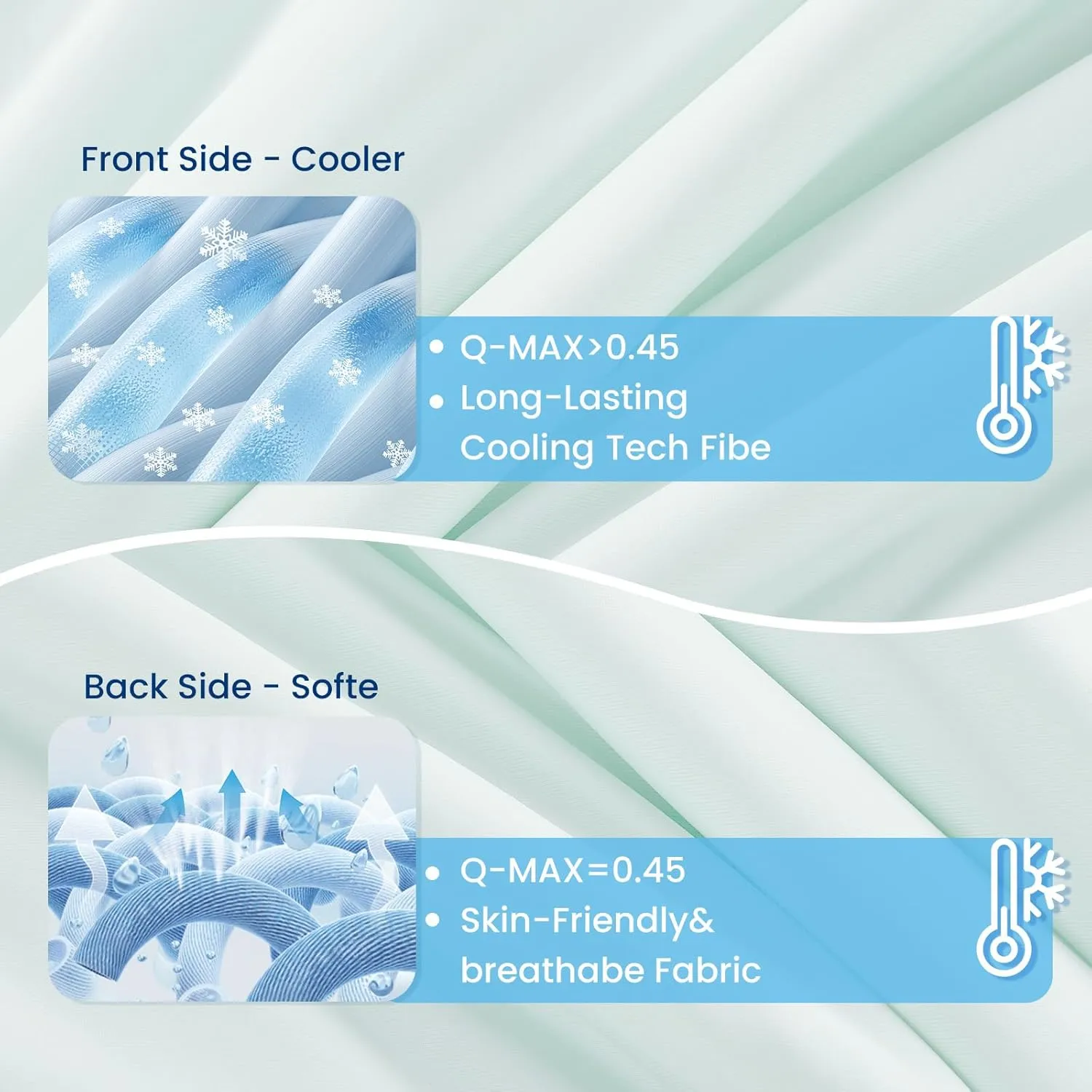 Topcee Cooling Comforter Queen Size (90"x90")-Cooling Blanket Everlasting Cold Touch for Hot Sleepers-Q-max>0.45 Double-Sided Lightweight Design Summer Ice Blanket for Night Sweats-Green