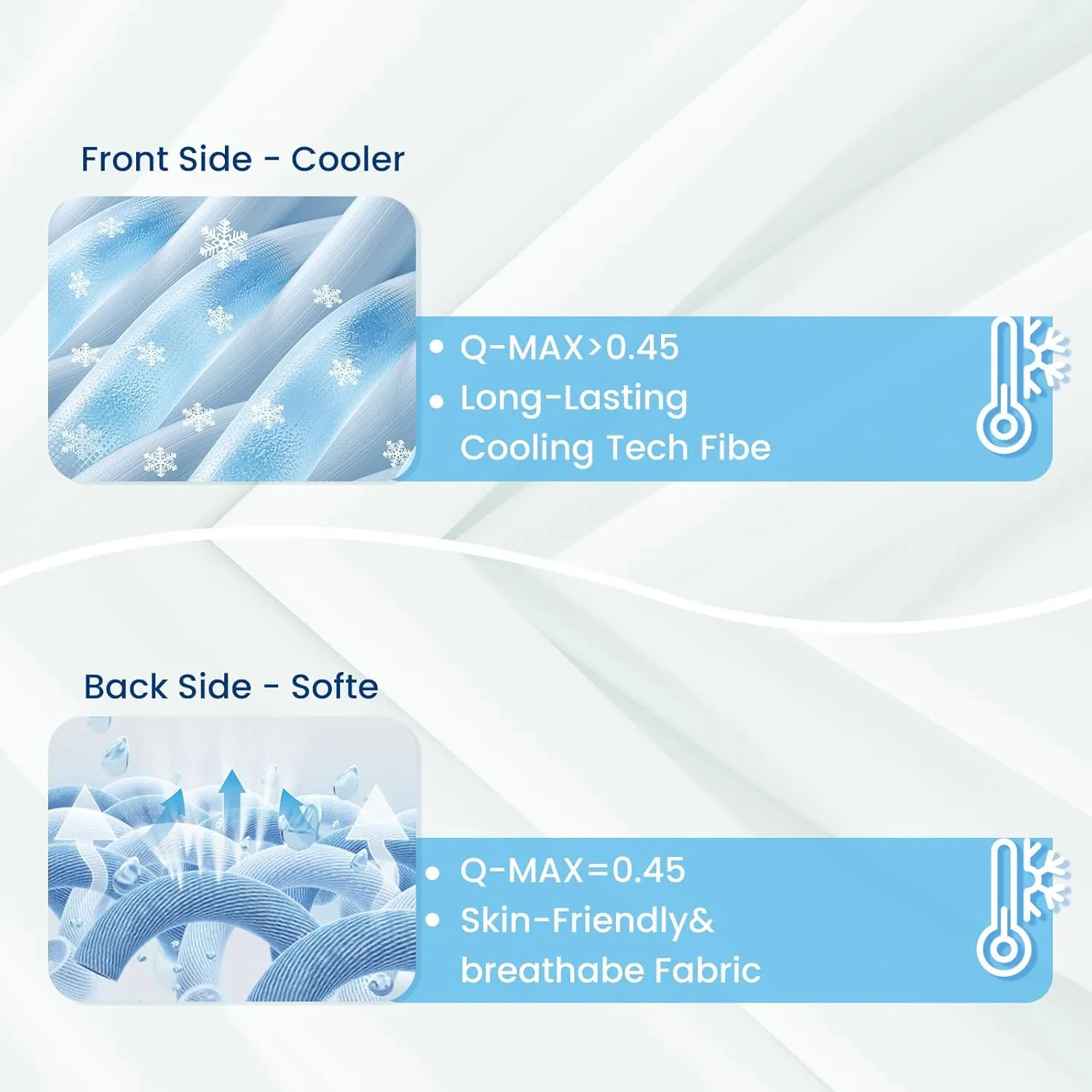 Topcee Cooling Comforter Twin Size (60"x90")-Cooling Blanket Everlasting Cold Touch for Hot Sleepers-Q-max>0.45 Double-Sided Lightweight Design Summer Ice Blanket for Night Sweats-White