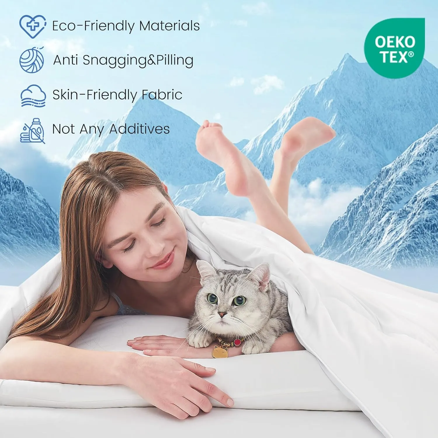 Topcee Cooling Comforter Twin Size (60"x90")-Cooling Blanket Everlasting Cold Touch for Hot Sleepers-Q-max>0.45 Double-Sided Lightweight Design Summer Ice Blanket for Night Sweats-White