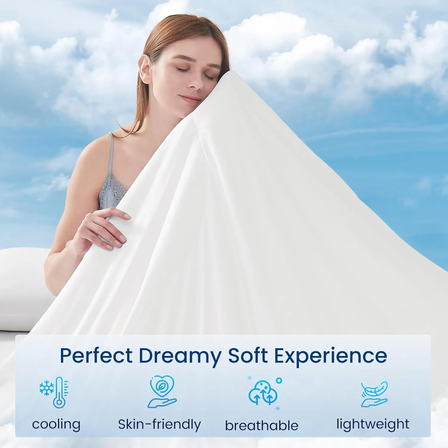 Topcee Cooling Comforter Twin Size (60"x90")-Cooling Blanket Everlasting Cold Touch for Hot Sleepers-Q-max>0.45 Double-Sided Lightweight Design Summer Ice Blanket for Night Sweats-White