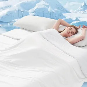 Topcee Cooling Comforter Twin Size (60"x90")-Cooling Blanket Everlasting Cold Touch for Hot Sleepers-Q-max>0.45 Double-Sided Lightweight Design Summer Ice Blanket for Night Sweats-White